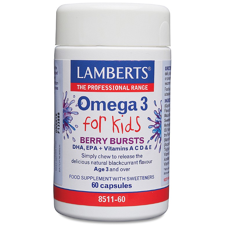 Omega 3 for Kids - Berry Bursts (DHA, EPA + Vitamins A, C, D & E)
